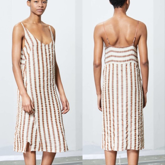 Rachel Comey Dresses & Skirts - Rachel Comey Caliper Midi Dress Beige Liquid Stripes